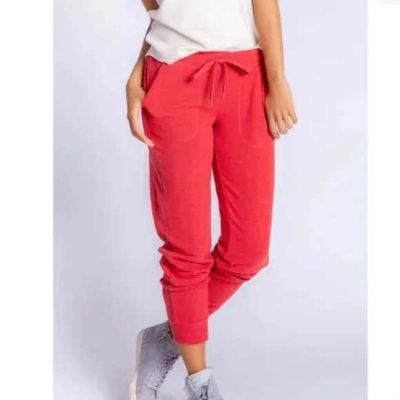 EUC PJ Salvage Peachy Banded Jogger Loungewear Burnt Red Size Small - Picture 9 of 13